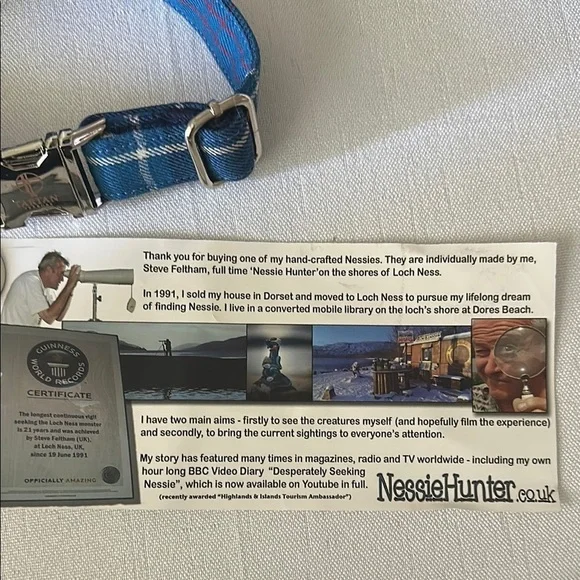 Tart Blue Dog Collar with Metal Buckle and D-Ring - Picture 3 of 3